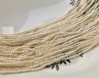 1.5-2mm Tiny Freshwater Pearl Beads Seed Pearls Natural White  Freshwater Potato Pearl Beads Tiny Seed Pearls  #P1045