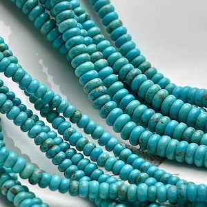 4.5mm 6mm Smooth Rondelle Shape Turquoise Gemstone Beads Green #4067