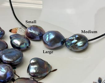 One Piece 15-20mm Rainbow Peacock Round Jumbo Size Thick Coin Freshwater Pearl 2.1mm Hole  #P3801
