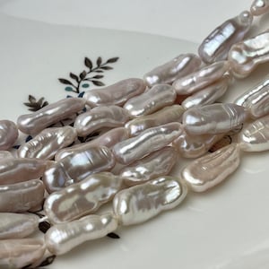 8-10x18-25 mm AAA Natural Mauve Pink Biwa Stick Freshwater Pearls Genuine Very Rare High Luster Stick Pearl Beads #P2236