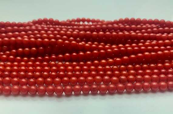 Perline di corallo rosso italiano pietra preziosa sciolta 100% perle di