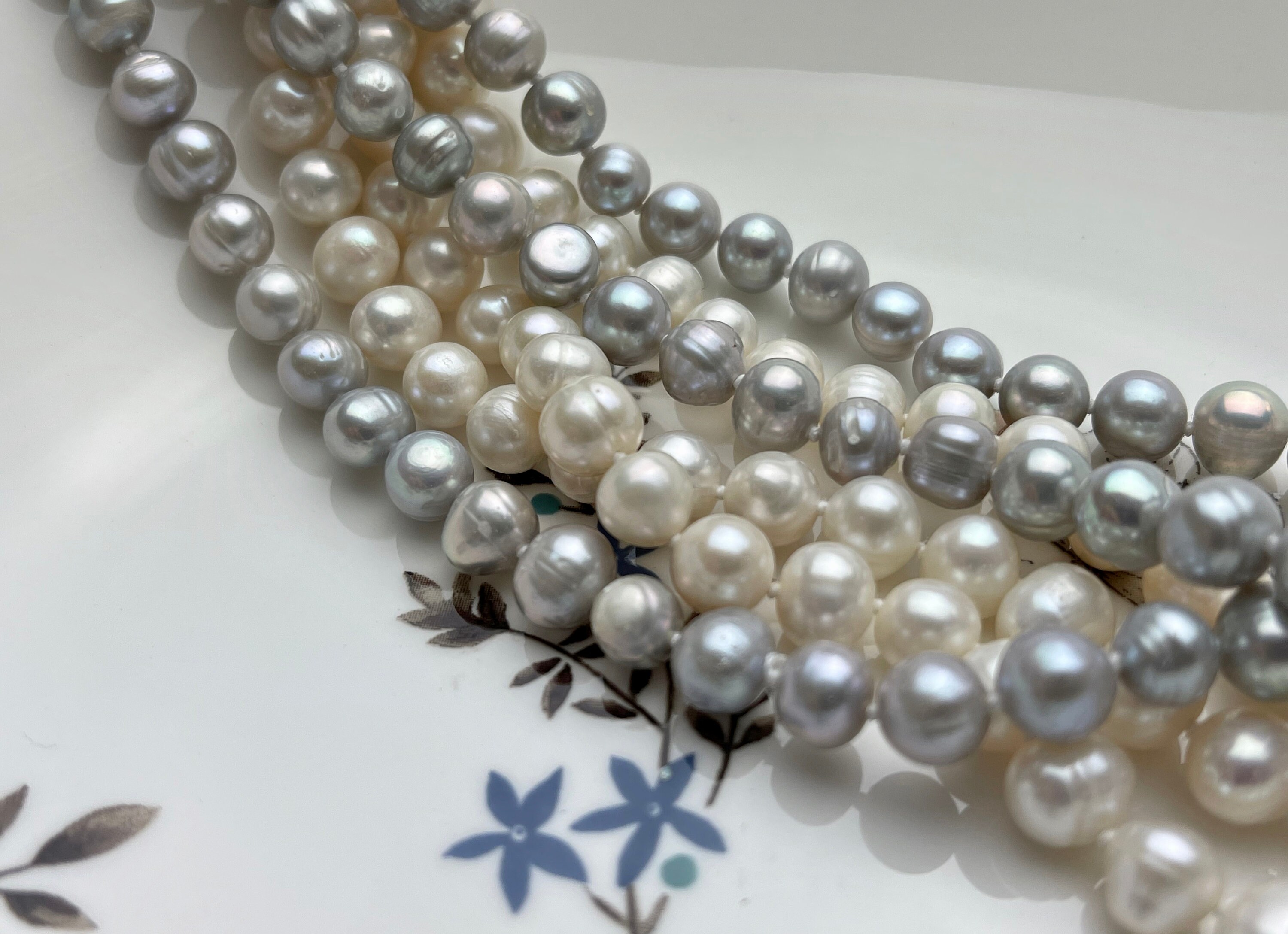 90 Inches 7-8 Mm Potato Freshwater Pearl Necklaces Natural