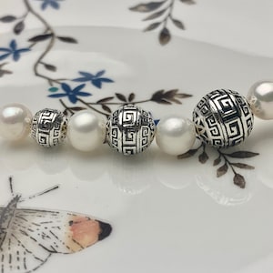 One Piece 8-12 mm 925 Sterling Silver Tibetan Style Silver Spacer Ball Genuine Sterling Silver Spacer Bali Large Hole Antique Beads #10224
