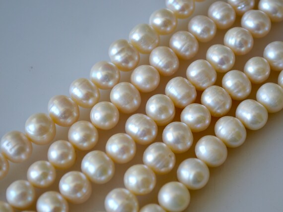 Genuine Natural Pearl 11-12 mm AA Natural White Potato Freshwater Pearls #206