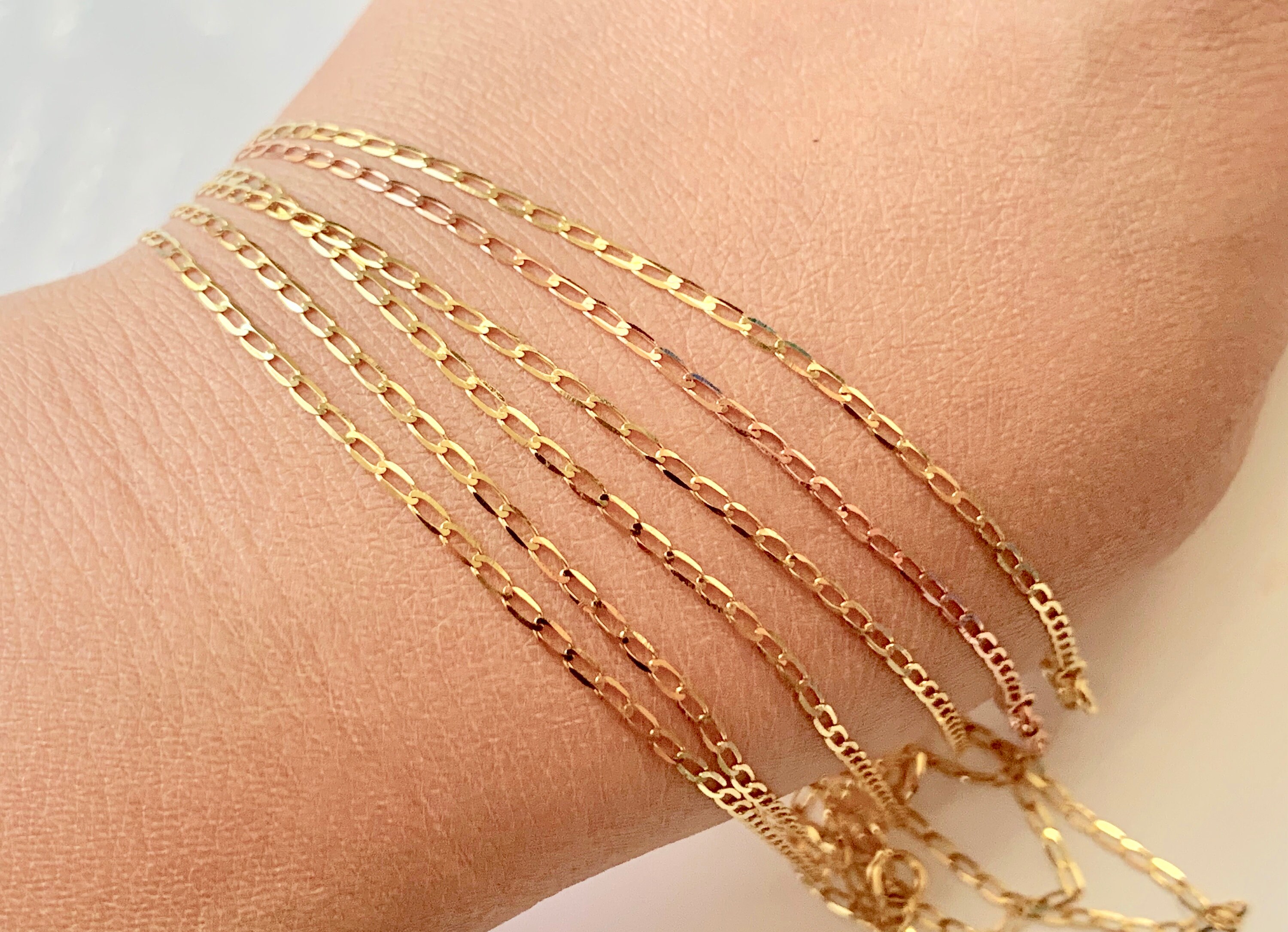 18 Inches 14K Genuine Gold Chain With Spring Clasp 14K Gold Etsy