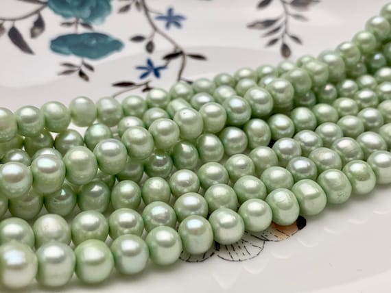 173-FCMIX06570 6.5 to 7 mm Gold OR Forest Green Faceted Freshwater Pearl Beads Faceted Pearl Beads Genuine Potato Freshwater Pearls