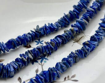 8-12 mm Natural Dark Blue Color Lapis Gemstone Beads Irregular Chips Shape Genuine Dark Blue Color Lapis Gemstone Loose Beads #4011