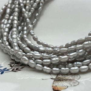 4x6 mm Gray Color Keshi Nugget Freshwater Pearl Beads Very Rare Genuine Freshwater Tiny Keshi Rice Nugget Pearls #P1869