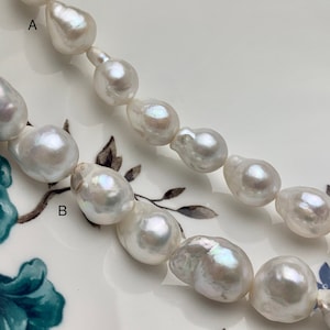 8-9x10-12 mm AAAA Very Rare Baroque Natural White Freshwater Pearls Top Quality Super High Luster White Baroque Pearls P1599 image 2