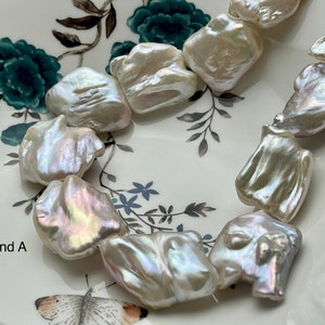 One-Of-A-Kind 18x26-18x33mm Very Rare HUGE Natural White Or Pink Freshwater Keshi Pearl Genuine Natural Jumbo Baroque Nugget Pearls #P2205