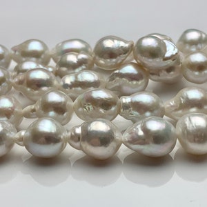 8-9x10-12 mm AAAA Very Rare Baroque Natural White Freshwater Pearls Top Quality Super High Luster White Baroque Pearls P1599 image 6