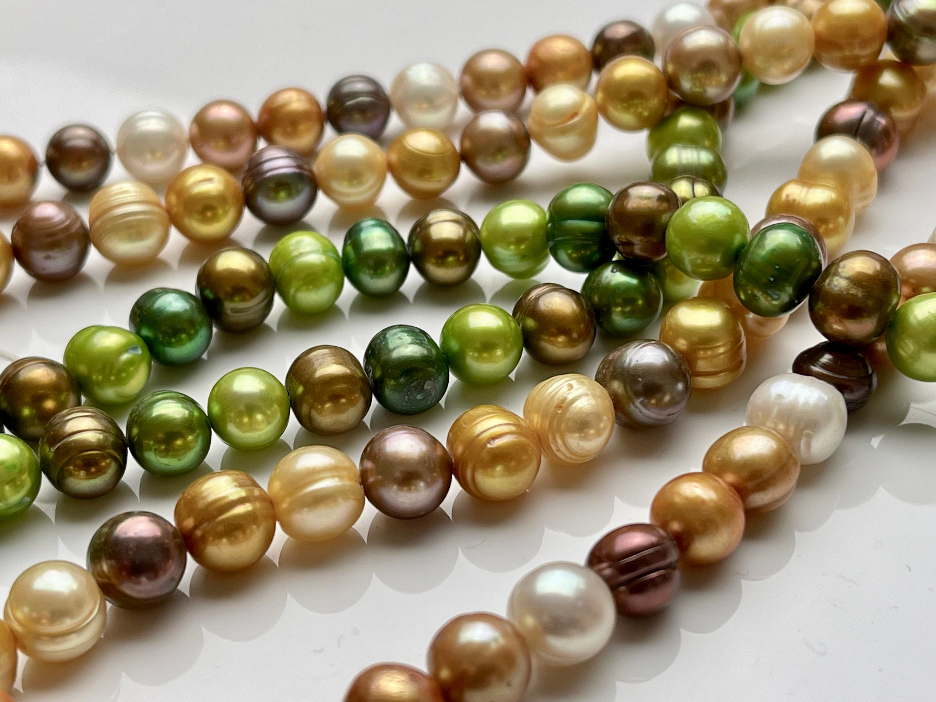 8-9 Mm Multi Color Potato Freshwater Pearl Beads, Mixed Color Potato  Pearls, Genuine Cultured Freshwater Pearl Beads 552 