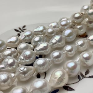 8-9x10-12 mm AAAA Very Rare Baroque Natural White Freshwater Pearls Top Quality Super High Luster White Baroque Pearls P1599 image 1