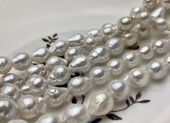 White Baroque Freshwater Pearl Strand AAAA Quality 