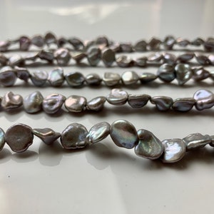 10-11 mm Gray Color Freshwater Flat Keishi Pearl, Genuine HighLuster Keishi Freshwater Pearl Limited Edition #1283