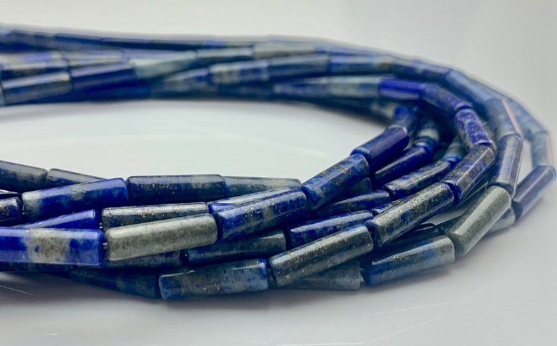 4x13-14 mm Tube Shape Natural Jasper Gemstone Beads Genuine Blue And Gray Jasper Gemstones Loose Beads 15.5 Inches Strand #3142