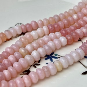 7mm 8mm 9mm AAA Natural Multi Pink Peru Opal Smooth Rondelle Gemstone Beads Genuine Pink Opal Gemstone Loose Beads 8 Inches Strand  #2498