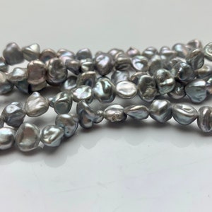 7-8mm 10-11mm AA Gray Color Keshi Freshwater Nugget Pearl Beads Center Drilled Gray Keshi Nuggets Genuine Gray Keshi Freshwater Pearl #346