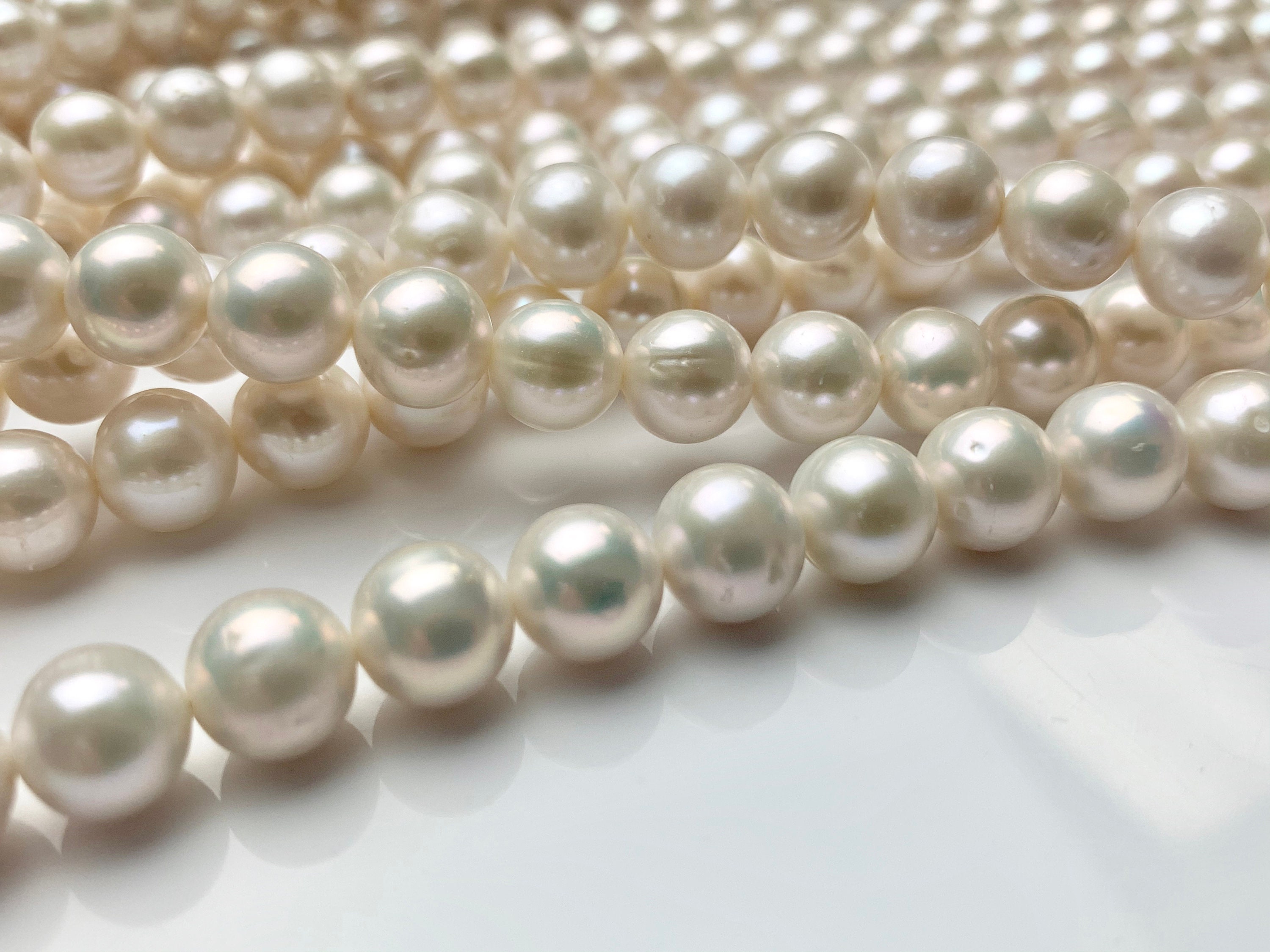 Adabele 1 Strand Real Natural AAA Grade Round White Cultured Freshwater  Pearl Loose Beads 6-7mm for Jewelry Making 14 inch FPA-67
