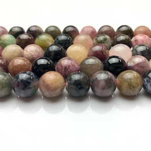 WHOLESALE 4mm 6mm 8mm 10mm AAA Smooth Round Watermelon Tourmaline Gemstone Beads High Quality Turmaline Beads. #2253