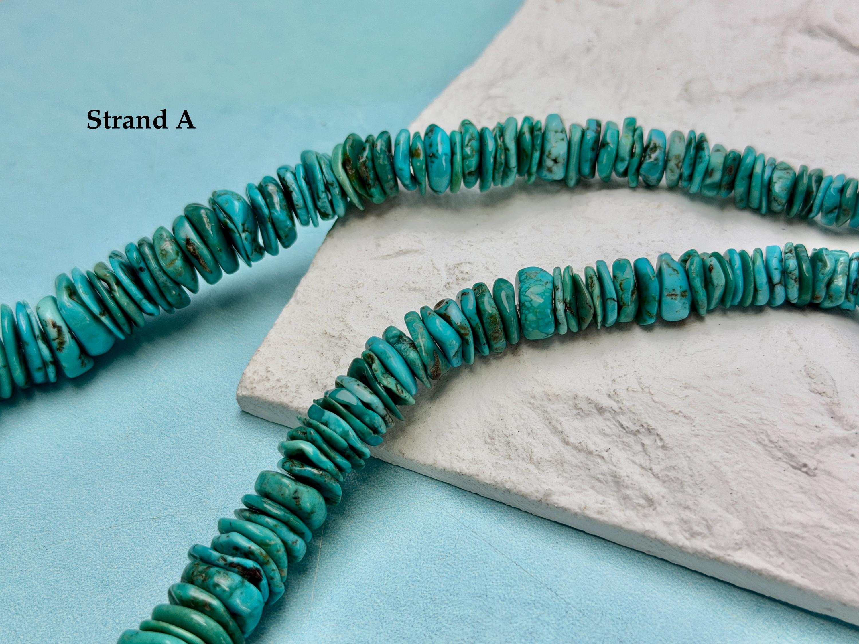Cut Turquoise Disc One-of-a-kind 7-28mm Natural Turquoise Graduated Rondelle Disc Shape ...