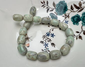 13x18mm Natural Dragon Skin Agate Gemstone Smooth Barrel Shape Blue Green Brown Color Agate Beads Large 1.5mm Hole #4955