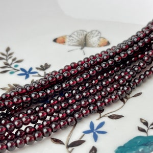 2mm 3mm 4mm AAA Natural Smooth Round Garnet Beads  #2032