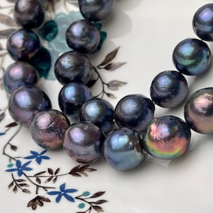 12-17.5mm Graduated  Peacock Baroque/Edison/FlamingBall  Freshwater Pearl Beads Genuine Freshwater Jumbo Baroque Pearl Beads #1049