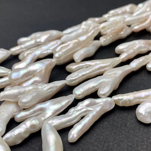 Rare Chicken Feet Shape Genuine Freshwater Pearl Beads in Natural White and Light Pink Colors, Limited Edition Pearl, Loose Beads #75