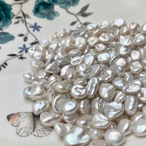 ONE Piece AAA 8-9x9-12 mm Top Quality High Luster  Undrilled Freshwater Keshi Pearl Beads Genuine Natural White Keshi Pearls #1647-NH