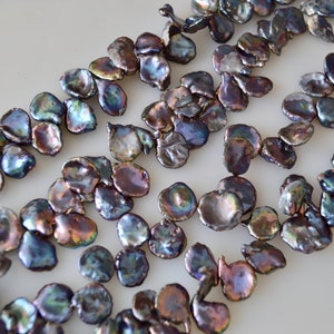 12-15 mm Peacock Cornflakes Keishi Pearl Beads Genuine Natural Top Drilled Peacock Cultured Pearls #557