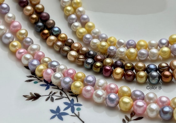 Mother-of-Pearl 4mm Bead String - Yellow Orange ,Green or Purple