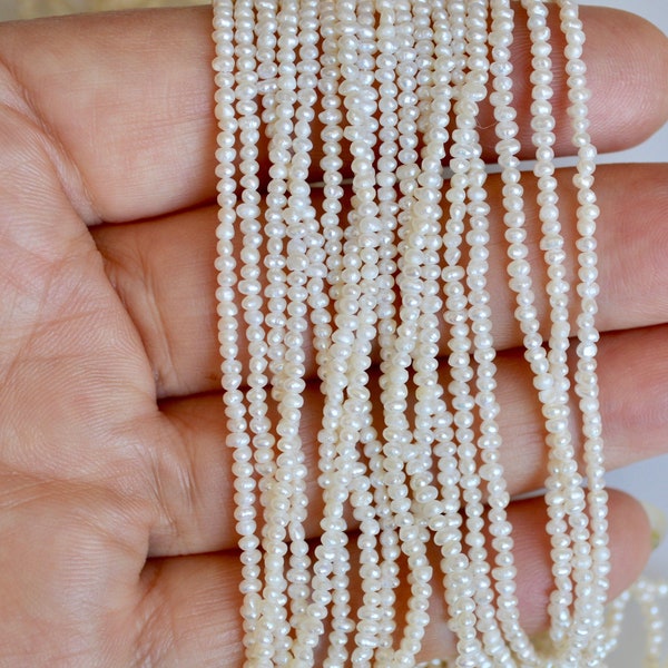 WHOLESALE 2 mm Tiny Seed Pearl Beads Natural White Pink Or Gray Color Potato Freshwater Pearls Genuine Freshwater Pearl Seed Pearls  #821