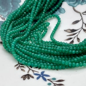 2-2,5 mm gefacetteerde ronde kleine groene onyx edelsteenkralen echte natuurlijke kwarts losse kralen 13 inch streng #4132