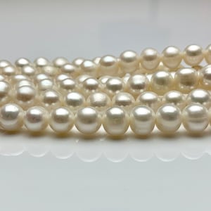 8 mm OR 9 mm Natural White Potato Freshwater Pearls Genuine Off Round Natural Pearl Beads High Luster White Cultured Freshwater Pearls #1440