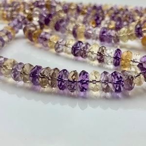 5x10-11 mm AAA Faceted Rondelle Shape Ametrine Gemstone Beads Genuine High Quality Natural Color Ametrine Gemstone 16 Inches Strand #2578