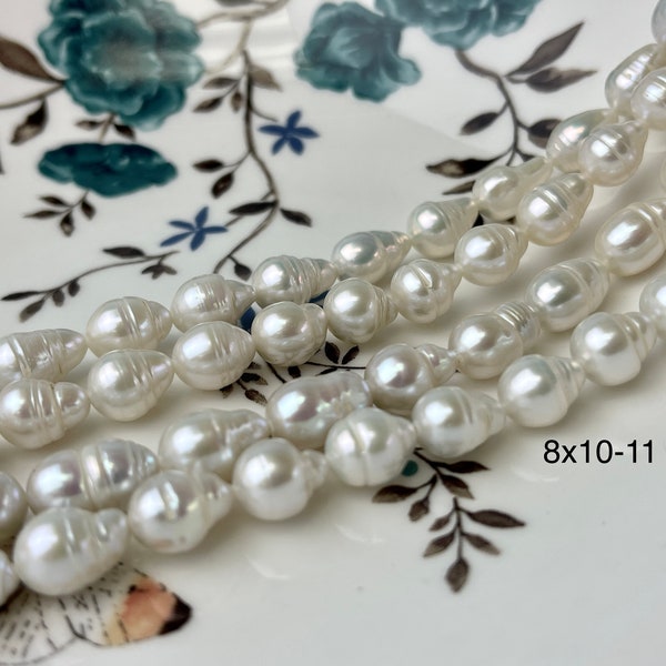 7x8-10 mm Or 7x10-12 mm Natural White Baroque Freshwater Pearl Cultured Baroque Pearl Natural White Edison Baroque Freshwater Pearls   #1444