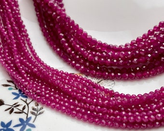 2mm 3mm or 4mm AAA Micro Faceted Round Red Gemmy Ruby Gemstone Beads Heat Treated Quality Faceted Ruby Gemstone Loose Beads #3929