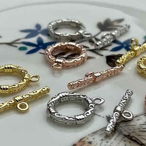 11 mm 925 Sterling Silver/Gold/Rose Gold Toggle Clasp Genuine 925 Silver Toggle Findings With Engraved Round Shape Design DIY Jewelry #10267