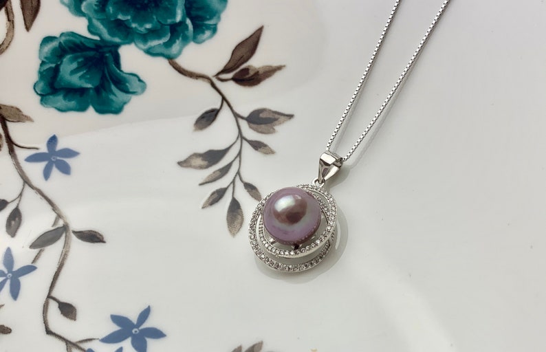 One Piece 925 Sterling SilverGold Pendant Setting Findings For Half Drilled Pearls Galaxy Design WCZ Sterling Silver Pendant #10075-A
