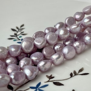 8 mm AA Rare Lilac Color Potato Nugget Freshwater Pearl Beads Genuine High Luster Lavender Color Freshwater Potato Pearls  #P2428