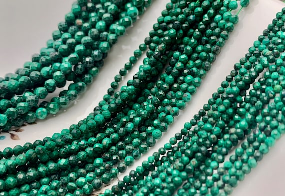 AAA Natural Malachite Semi Precious Gemstone Loose Beads for Jewelry Making Beads 12.5 Malachite Gemstone 2-2.5mm Micro Faceted Beads AAA Natural Malachite Semi Precious Gemstone Loose Beads for Jewelry Making Beads 12.5 Malachite Gemstone 2-2.5mm Micro Faceted Beads