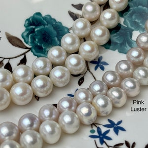 9-10 mm AAA Natural White Edison Freshwater Pearl Beads Super High Luster Genuine Top Quality Perfect Round Edison Pearls #P2330