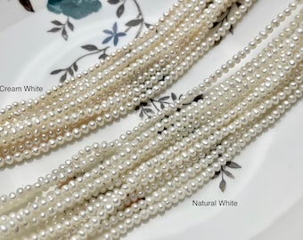 3 mm AA Natural White Color Tiny Seed Potato Freshwater Pearl Natural Beads Genuine Potato Freshwater Pearl Beads #78