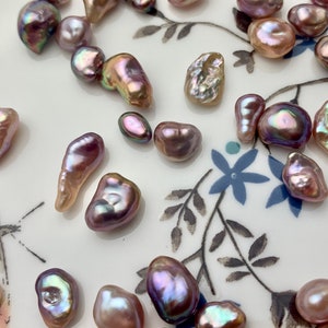 5 Piece AA 5-10 mm High Luster Undrilled Natural Mauve Pink Freshwater Keshi Pearl Beads Genuine Natural Very Rare Keshi Pearls #P1487-A