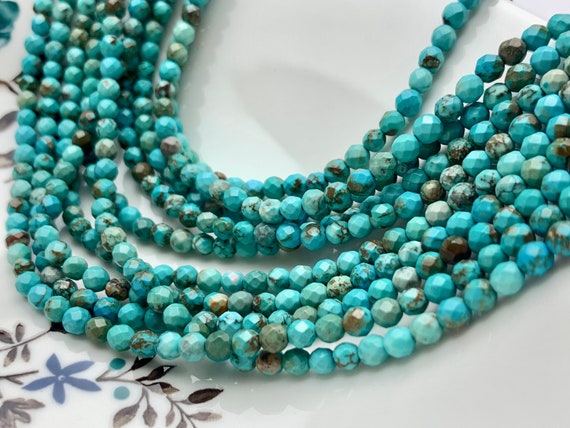 3x4mm Turquoise Tube Beads Natural Turquoise Beads for Jewelry