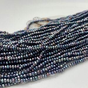 WHOLESALE 2mm Or 2.5-3mm Tiny Seed Pearl Beads Peacock Color Small Potato Freshwater Pearls Genuine Freshwater Pearl Seed Pearls #P1338