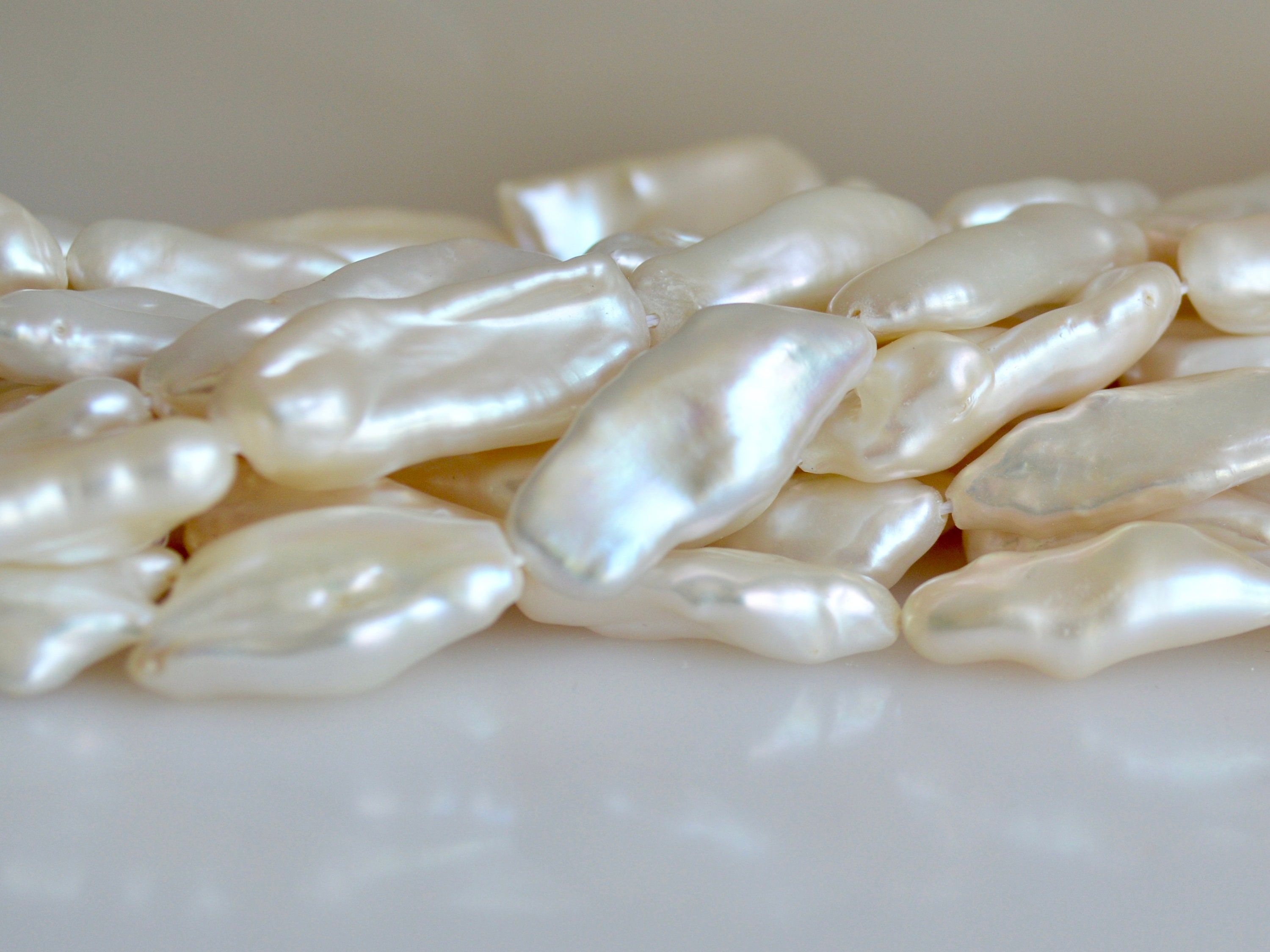 Genuine Natural Pearl 11-12 mm AA Natural White Potato Freshwater Pearls #206