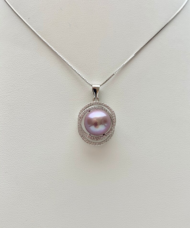 One Piece 925 Sterling SilverGold Pendant Setting Findings For Half Drilled Pearls Galaxy Design WCZ Sterling Silver Pendant #10075-A