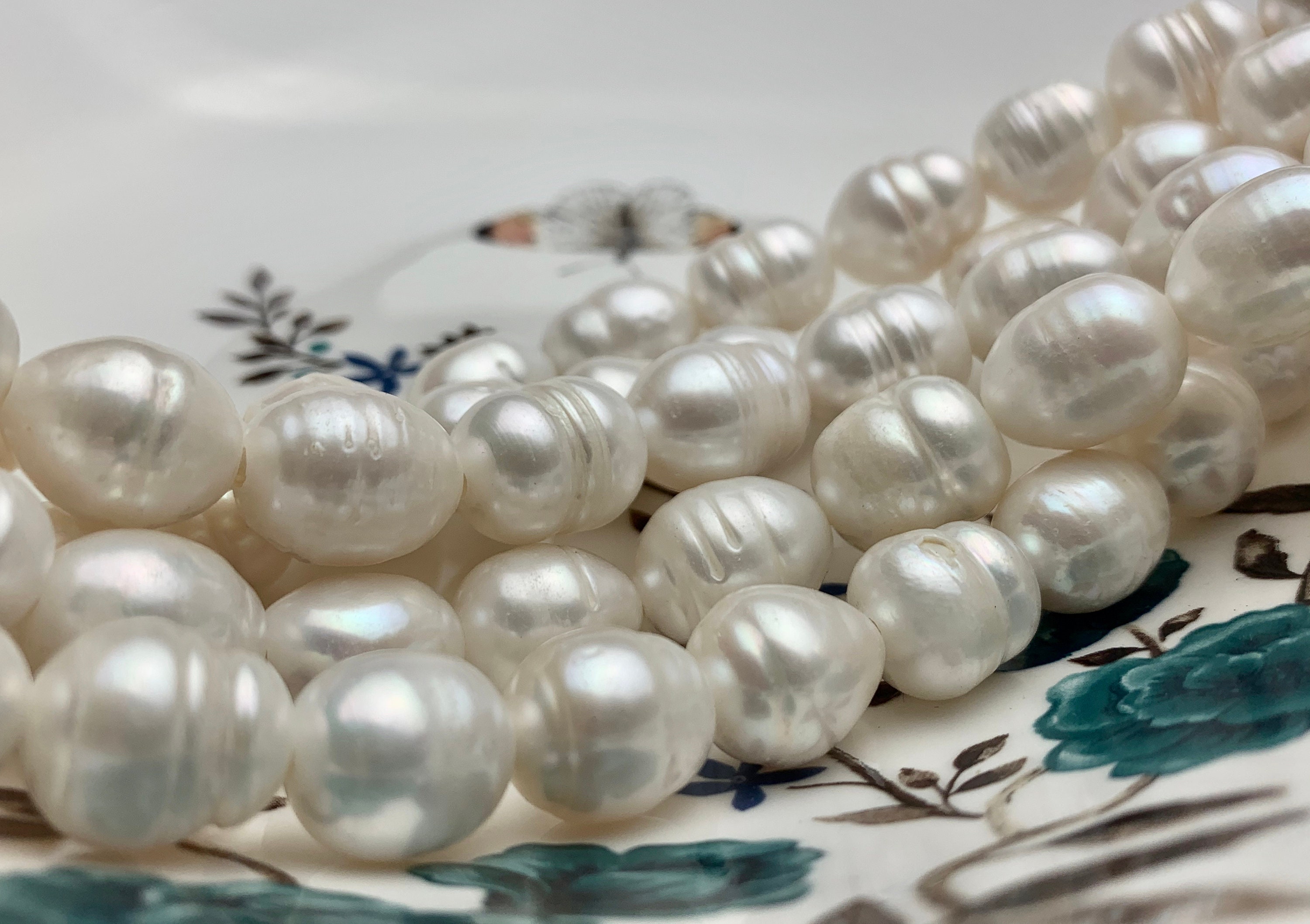 9-10x12-14mm Large Hole White Color Rice Nugget Freshwater Pearl Hole 2.1mm #791 9-10x12-14mm Large Hole White Color Rice Nugget Freshwater Pearl Hole 2.1mm #791